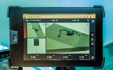 写真:3Dデータによる重機操作